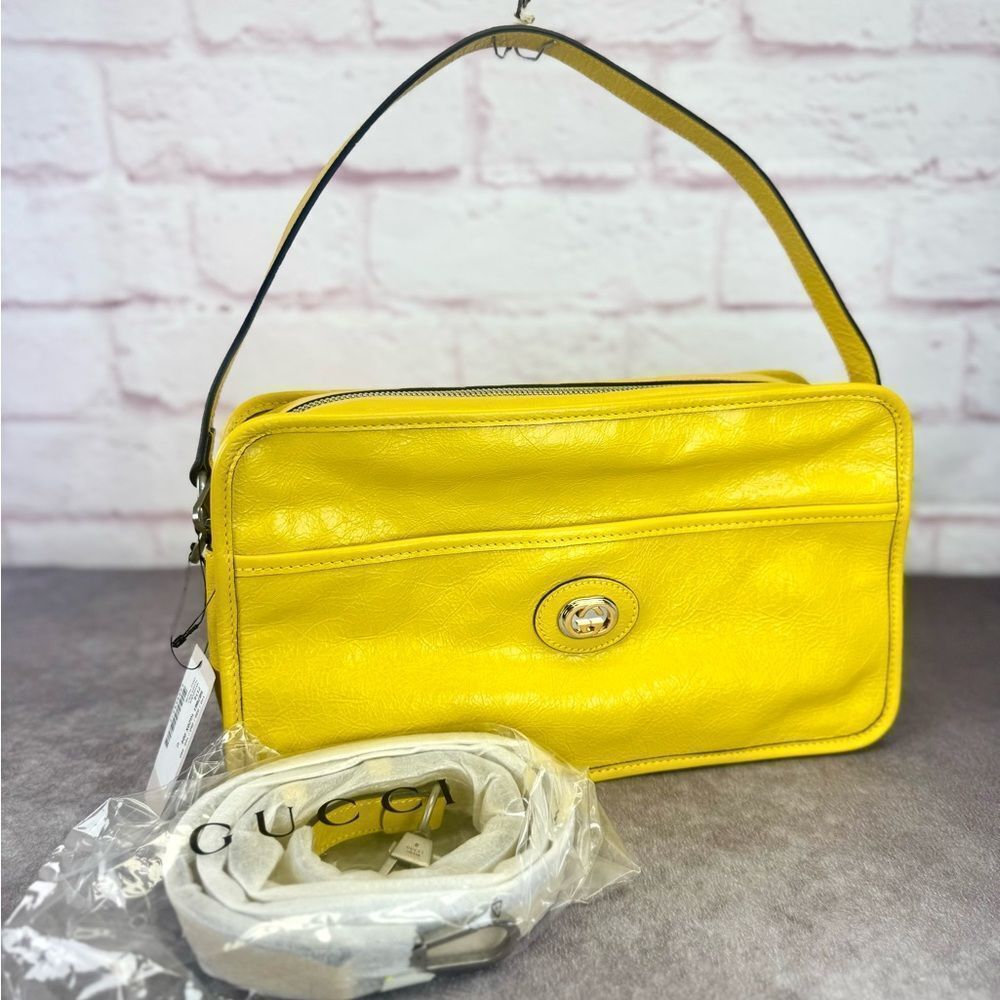 Gucci NWT Morpheus Smile Yellow Shoulder Messenger Bag